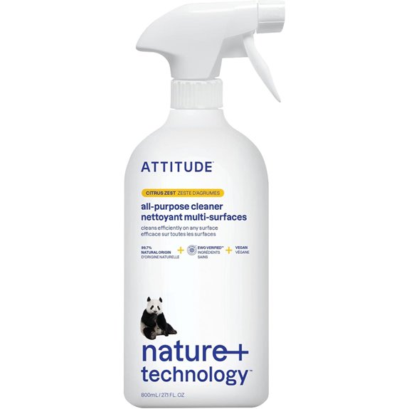 ATTITUDE All-Purpose Cleaner Spray 94% Plant-Based Citrus Zest