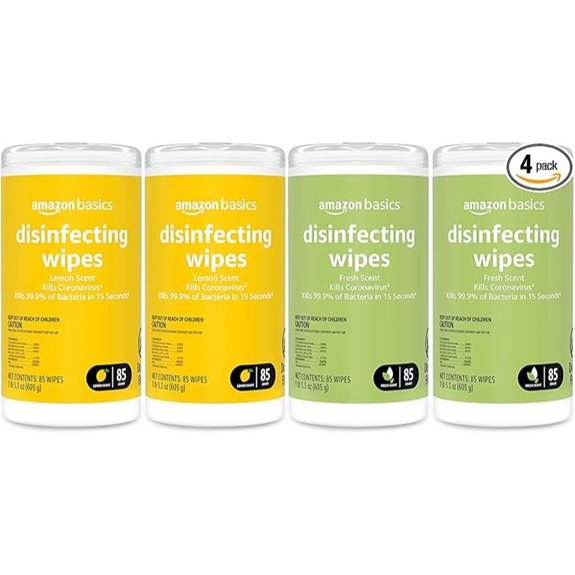 Amazon Basics Disinfecting Wipes Lemon Scent (340 Count)