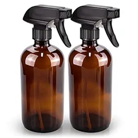 Amber Glass Spray Bottle Set (2-Pack) with Accessories
