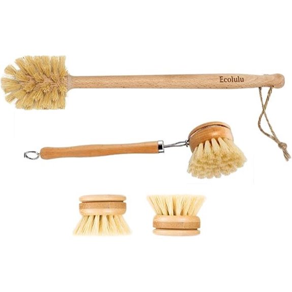 ECOLULU Bamboo Dish & Bottle Brush Set (4)