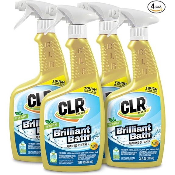 CLR Brilliant Bath Cleaner Spray - Dissolves Calcium Lime Soap Scum (Pack of 4)