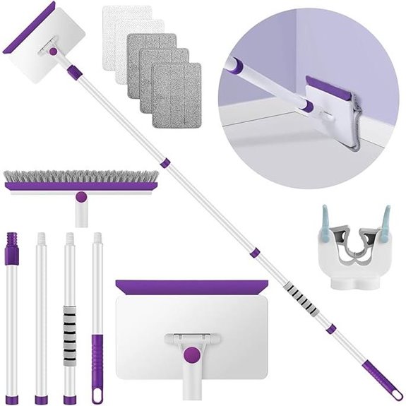 Extendable Baseboard Cleaner with 5 Reusable Pads