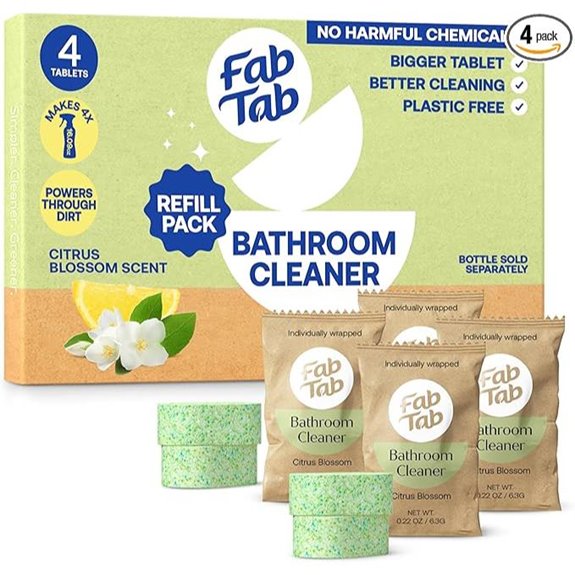 Fab Tab Bathroom Cleaner Tablets – Citrus Scent Eco 4-Pack