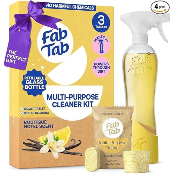 Fab Tab Eco Cleaner Tablets – 3 Count Glass Bottle System