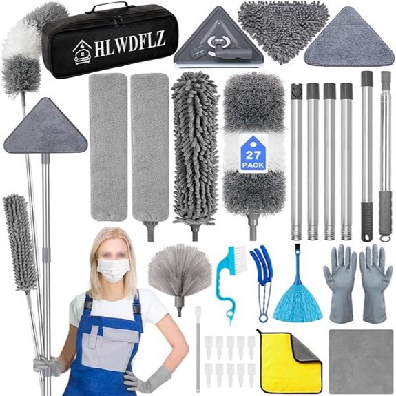 microfiber duster kit with extendable pole
