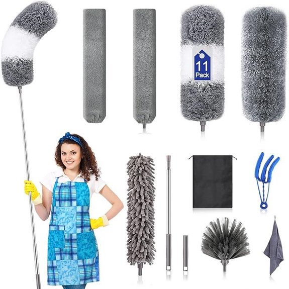 microfiber duster kit with extendable pole
