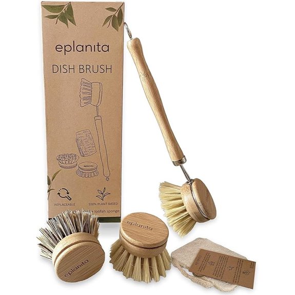 Eplanita Natural Dish Brush with Replacement Heads
