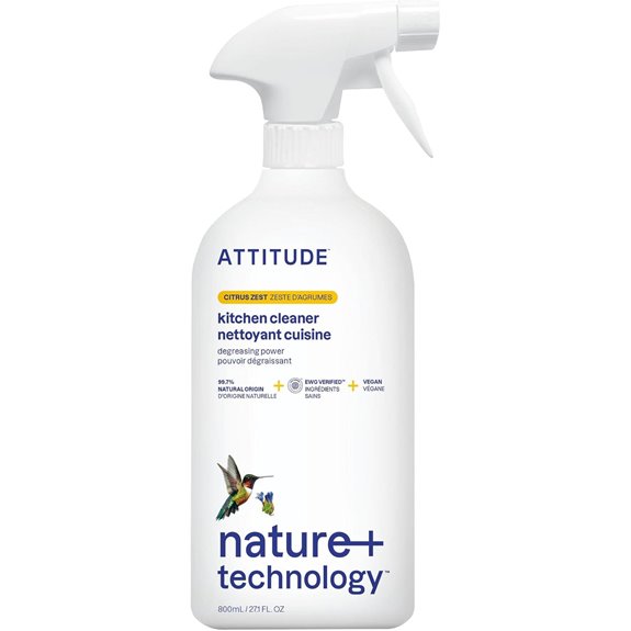 ATTITUDE Kitchen Cleaner Spray – Plant-Based Degreaser 27.1 oz