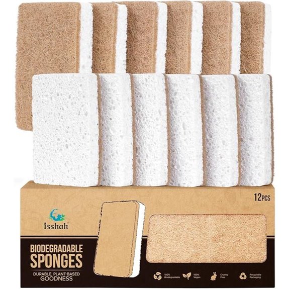 Plant-Based Kitchen Sponges FSC PETA Approved (12 Count)