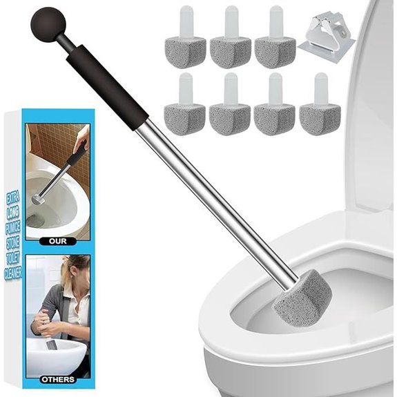 Pumice Stone Toilet Cleaner with Long-Handle Brush