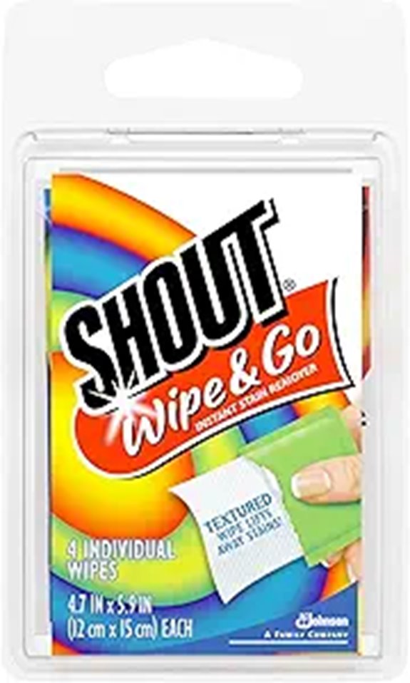 Shout Wipes: On-the-Go Stain Remover (4 Wipes)