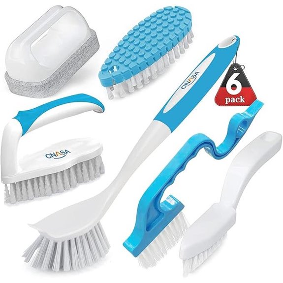 six pack household cleaning brush set