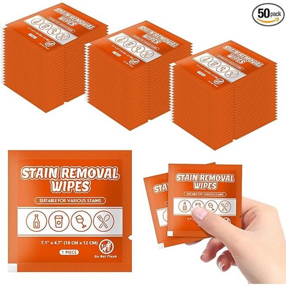 Stain Remover Wet Wipes Portable Pocket Size 50