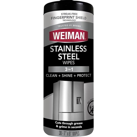 Weiman Stainless Steel Cleaner Wipes - Streak-Free Shine