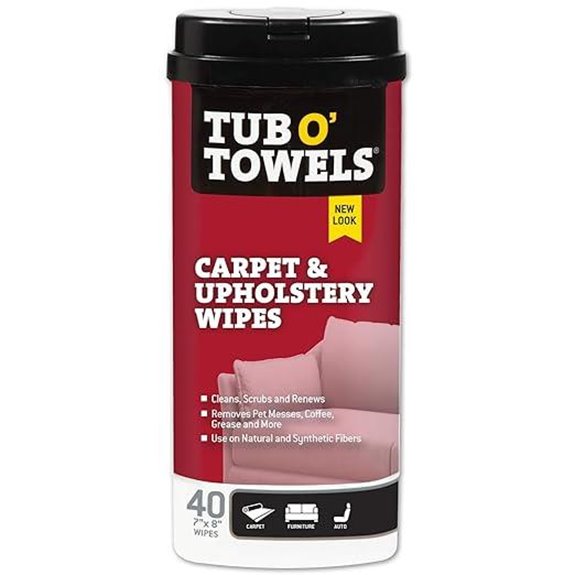 Tub O' Towels Carpet & Upholstery Cleaning Wipes Extra Strength