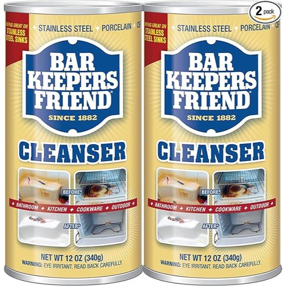 two 12 oz bar keepers friend