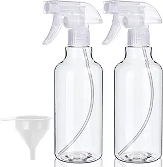 Plastic Spray Bottles 16.9 Oz (2-Pack) Clear