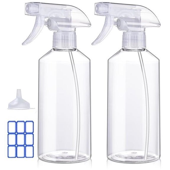 JohnBee 16.9oz Spray Bottles – Adjustable Leak-Proof (2-Pack)
