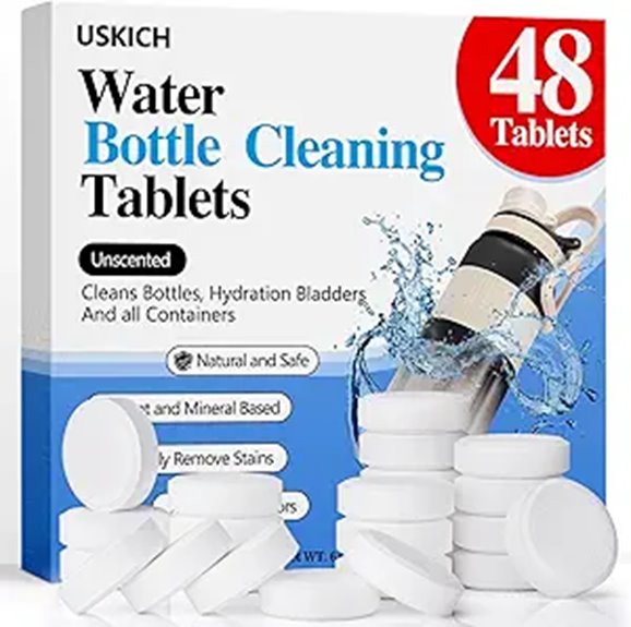Water Bottle Cleaning Tablets (48 Pack) for Stain Removal