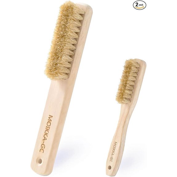Wood Laundry Stain Brush Set with Boar Bristles